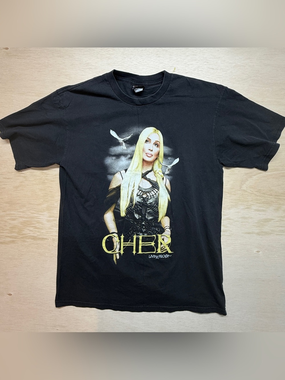 VTG Y2K Cher Living Proof Farewell Tour 2003 Concert T Shirt XL Black Giant Tag
